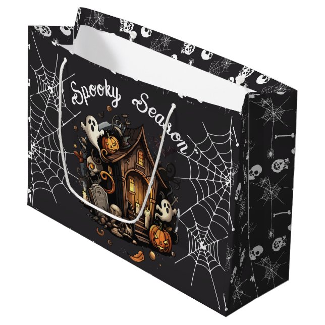 👻 saison Éffrayante Maison hantée noir Sac cadeau (Devant Angle)