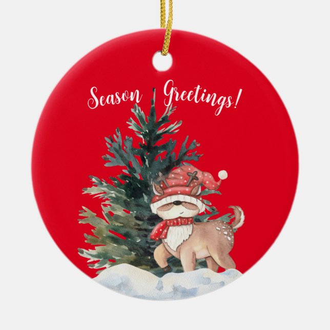 SAISON GREETINGS CHRISTMAS DEAR KERAMIK ORNAMENT (Vorne)