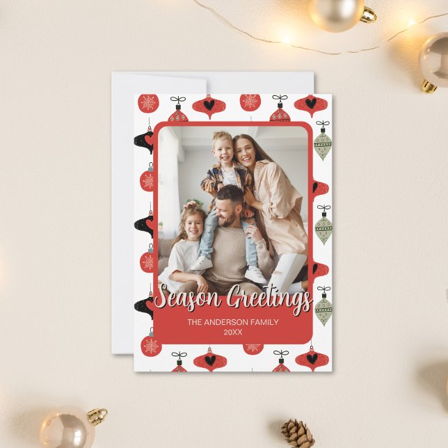Saison Greetings Familienfeiertag Foto Weihnachten (Season Greetings Family Photo Christmas Holiday Card)