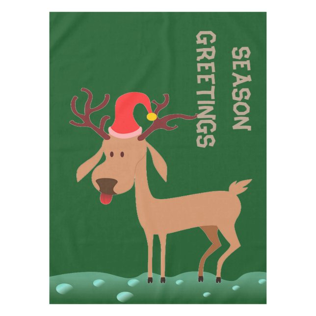 Saison Greetings Reindeer Tablecloth Tischdecke (Vorderseite)