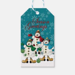 Saison Greetings Snowmen Pals   Christmas Geschenkanhänger