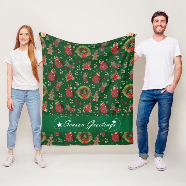 Saison Grüße Weihnachten Gingerbrot Männer Fleecedecke (Beispiel)