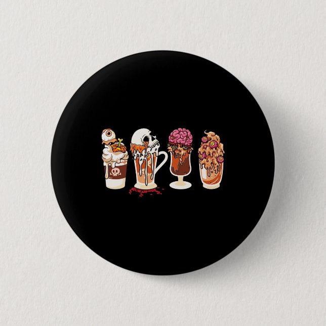 Saison Herbst Horror Film und Kaffeehaus Button (Vorderseite)