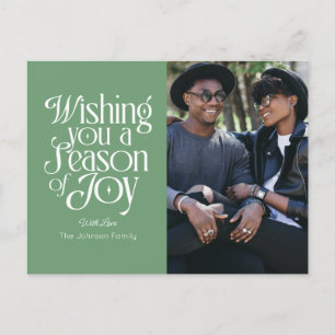 Saison Joy Holiday Foto Post Card Personalisiert Feiertagspostkarte