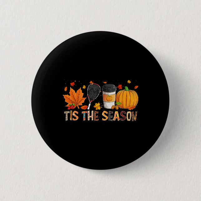 Saison Leopard Pumpkin Racquetball Halloween Fall Button (Vorderseite)