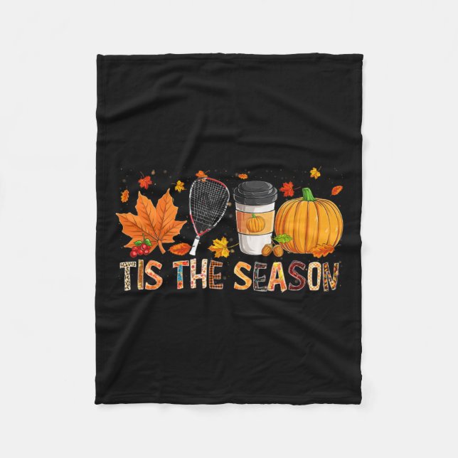 Saison Leopard Pumpkin Racquetball Halloween Fall Fleecedecke (Vorderseite)