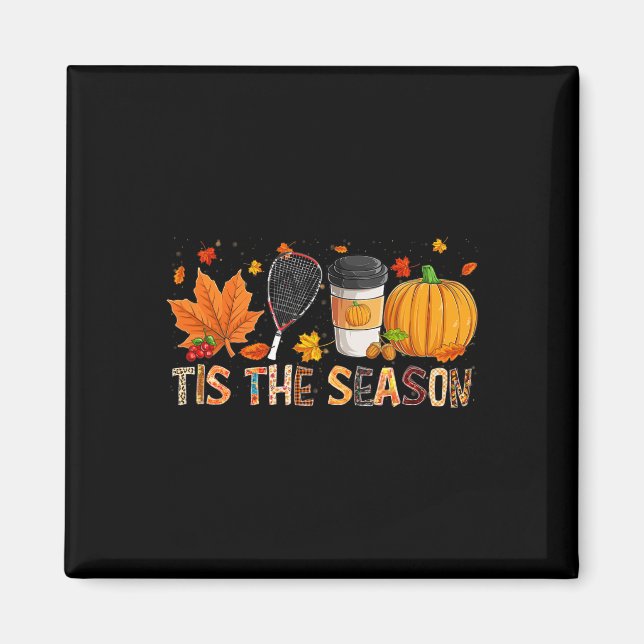 Saison Leopard Pumpkin Racquetball Halloween Fall Magnet (Vorne)