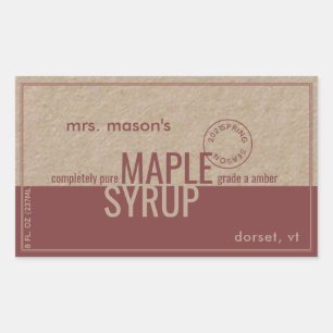 Saison printemps sirop d'érable Étiquette Kraft