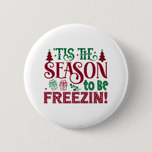 Saison, um lustig zu gefrieren Winter Schneemann Button