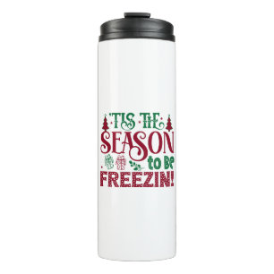 Saison, um lustig zu gefrieren Winter Schneemann Thermosbecher