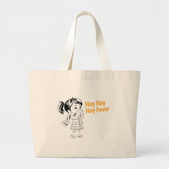 Saisonale Allergien: Hay, Hay, Hay Fieber. Jumbo Stoffbeutel (Vorne)