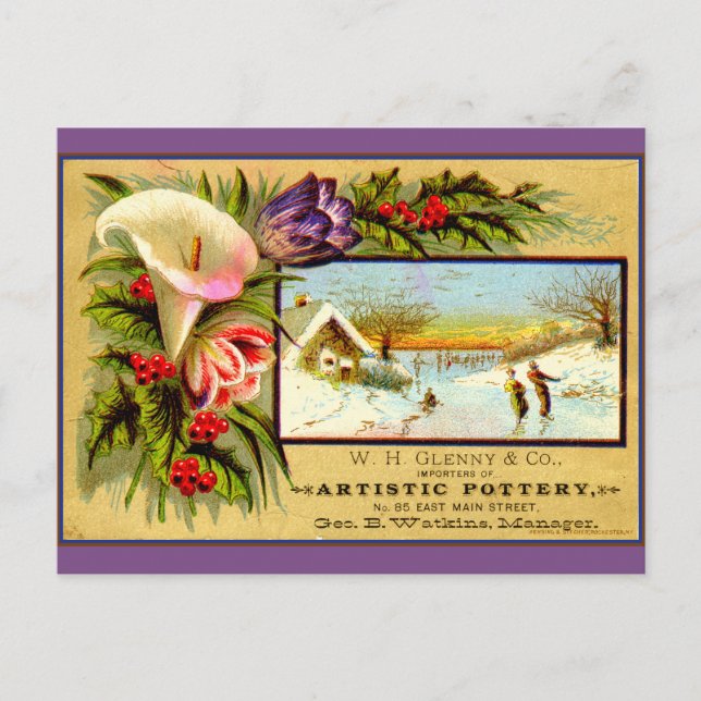 Saisonale Erinnerung: Skaten Postkarte (Vorderseite)