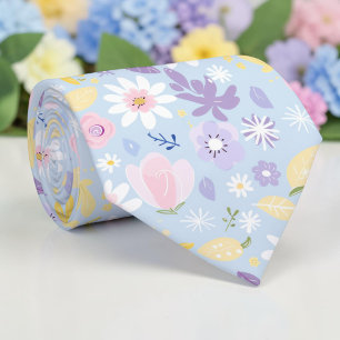 Saisonale Frühlings-Pastell-Blumenkrawatte Schlips Krawatte