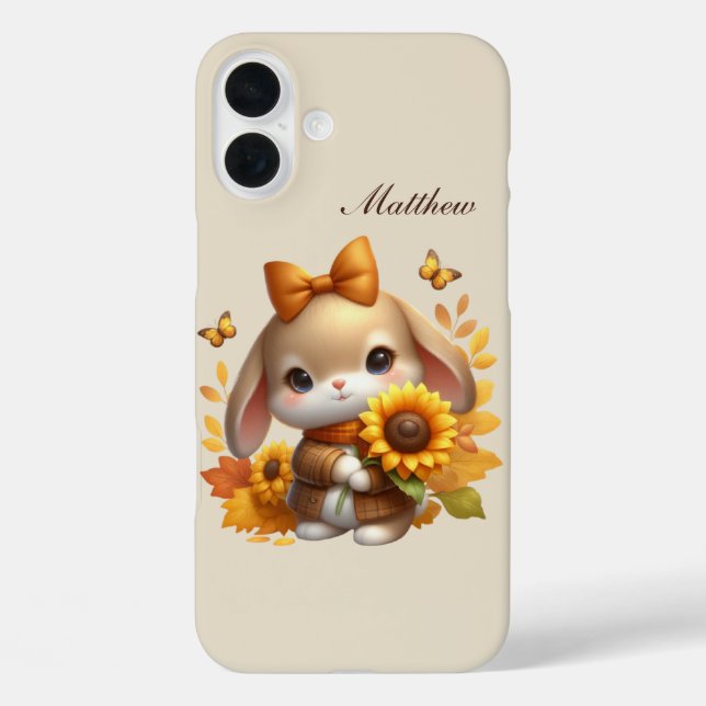 Saisonale Hasen-Add-Name  iPhone 16 Plus Hülle (Rückseite)