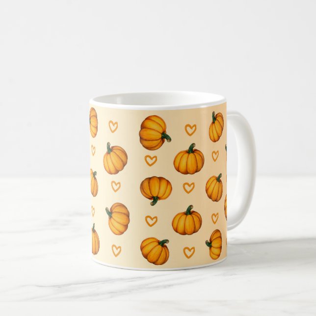 Saisonale Herbstkuppel Niedliches Trendmuster Kaffeetasse (VorderseiteRechts)