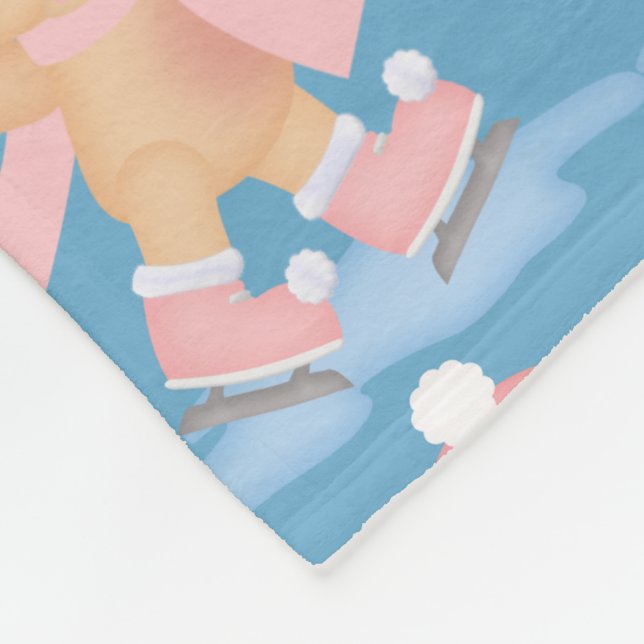 Saisonale Ice-Skaten-Schwein Winter-Fleece Fleecedecke (Ecke)