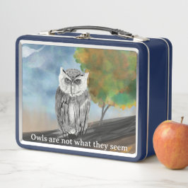 Saisonale Owl Malerei in Nature Wonders Metall Brotdose