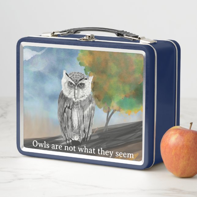 Saisonale Owl Malerei in Nature Wonders Metall Brotdose (Beispiel)