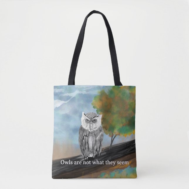 Saisonale Owl Print-Tasche Tasche (Vorderseite)