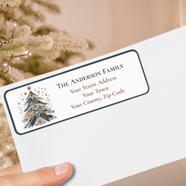 Saisonale Wasserfarbe Boho Feathers Weihnachtsbaum (Von Creator hochgeladen)