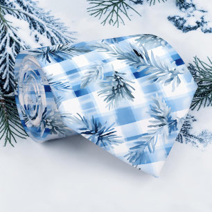 Saisonale Winter-Karo-Halsbinde in Hellblau Krawatte