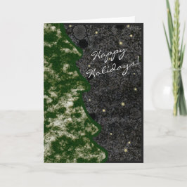 Saisonaler Granitfelsen Textur Grün glückliche Fer Feiertagskarte