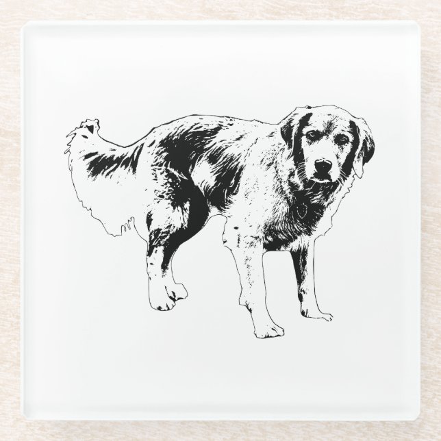 Saisonaler Hunde-Kontur-Untersetzer Glasuntersetzer (Vorderseite)