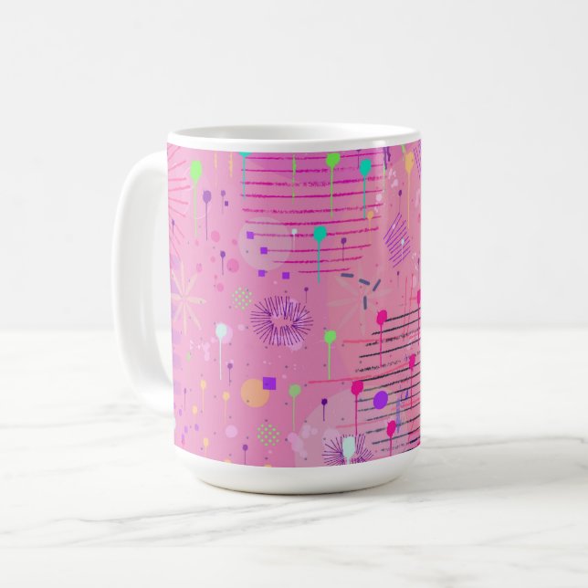 Saisonaler Obstsalat: Abstrakte Malerei Kaffeetasse (Vorderseite Links)