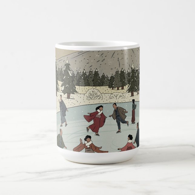 Saisonales Eislaufen Kaffeetasse (Mittel)
