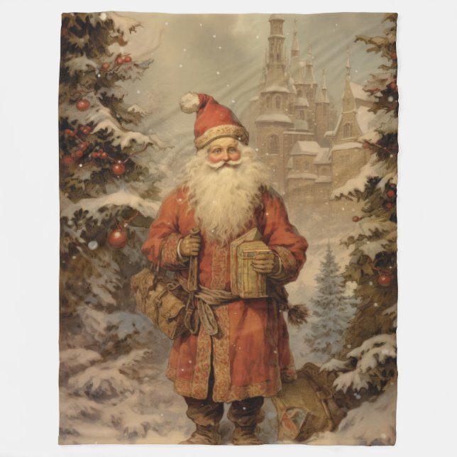 Saisonales Storybook Weihnachtsfest Fleecedecke (Vorderseite)