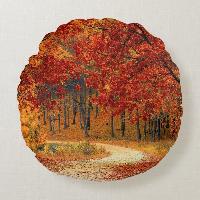 Saisonfarben des Herbstes Rundes Kissen (Vorderseite)