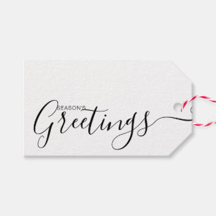 Saisongrüße Schwarz-weißes Minimalistisches Ges Geschenkanhänger