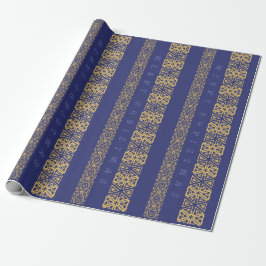 SaisonOrnamentic justierbares Gruß-Blau Geschenkpapier