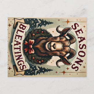 Saison's Bletings - Carte postale de chèvre festiv