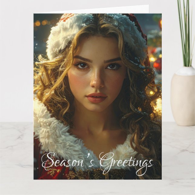 SAISON'S GREETINGS with Mrs. Santa Karte (Vorderseite)