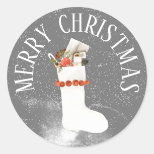 SAISONS GREETWEISS CHRISTMAS STRUMPF RUNDER AUFKLEBER