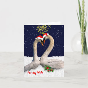 Saisonschwäne Weihnachtskarten-EHEFRAU Feiertagskarte