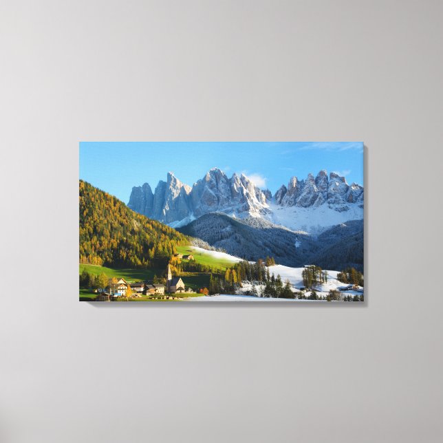 Saisonwechsel in den Dolomiten Leinwanddruck (Vorderseite)