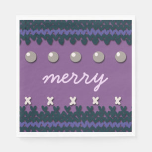 Saisonweihnachten gestrickter Dekor mit Serviette
