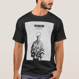 Saitama Manga-Stil Monochrom-Plakat T-Shirt