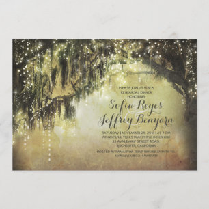 Saitenleuchten rustikales Probe-Dinner Einladung