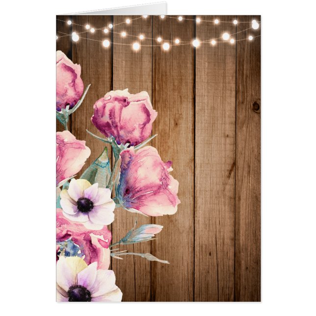 Saitenleuchten und Blume Rustikales Stallholz (Vorne)