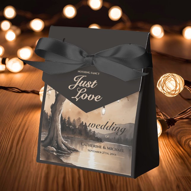 Saitenlichter auf einer romantischen Hochzeit mit  Geschenkschachtel (Von Creator hochgeladen)