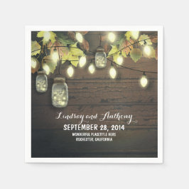 Saitenlichter fallen mason jars rustikale Hochzeit Serviette