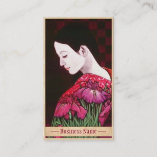 Saito Kaoru Damen-Kimonokunst japanischer Iris Visitenkarte
