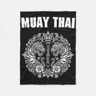 Sak Yant Muay Thai Kunst Tattoo Doppelter Tiger Ki Fleecedecke