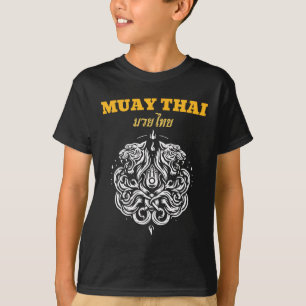 Sak Yant Muay Thai Kunst Tattoo Zwillings-Tiger Ki T-Shirt