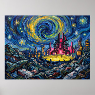 Sakaar-Grandmaster-Palast Sternennacht-Landschaft Poster