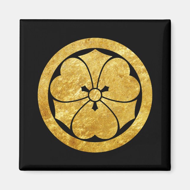 Sakai Mon Japanischer Samurai-Clan Imitate Gold au Magnet (Vorne)