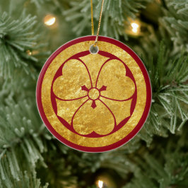 Sakai Mon Japanischer Samurai-Clan in Imitaten Gol Keramikornament